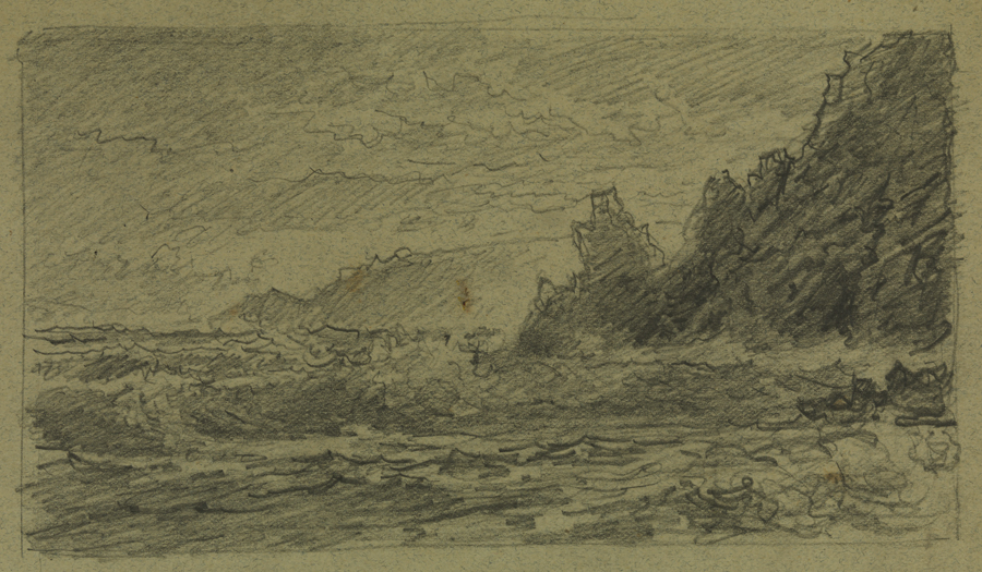 [Waves on a rocky shore: Cornwall?]