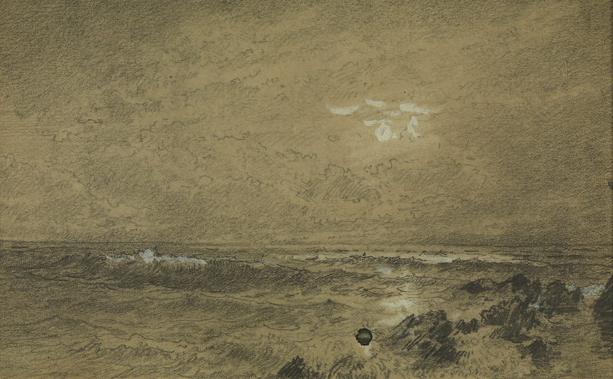 [Light breaking on a rocky coast]