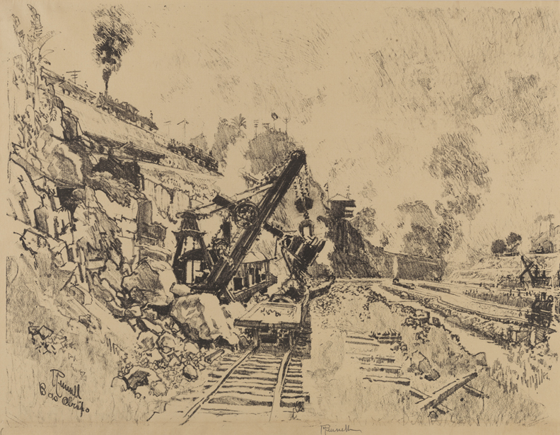 [Panama Canal Series]: Steam Shovel in the Cut at Bas Obispo