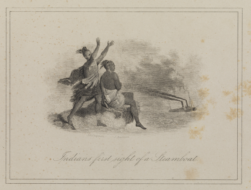 Indians First Sight of a Steamboat