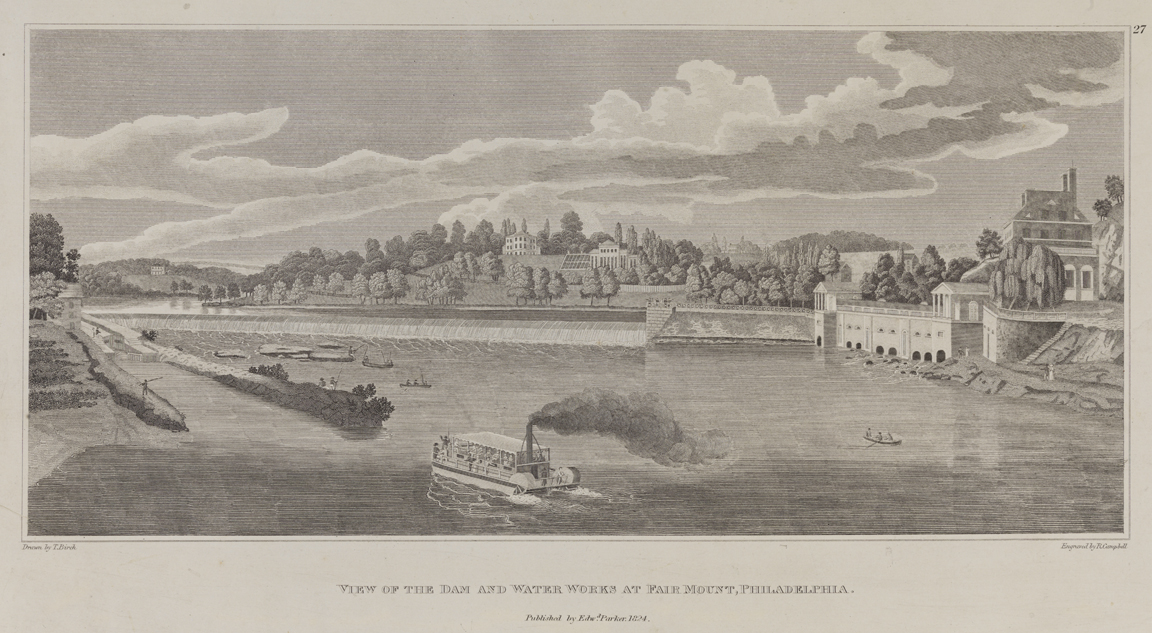 View of the Dam and Waterworks at Fairmount, Philadelphia