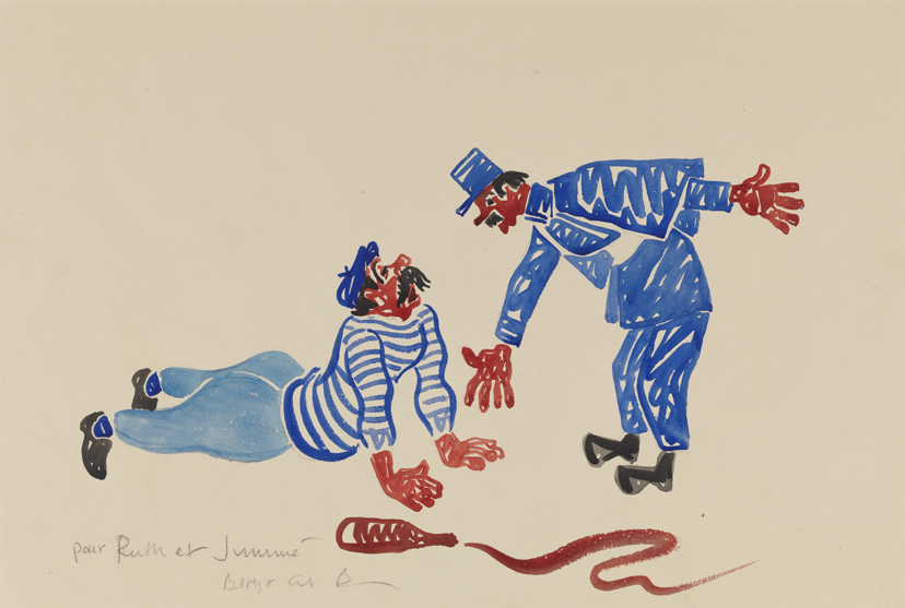 [French policeman and a drunk]