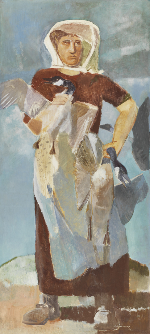 Labrador Woman with Young Geese 