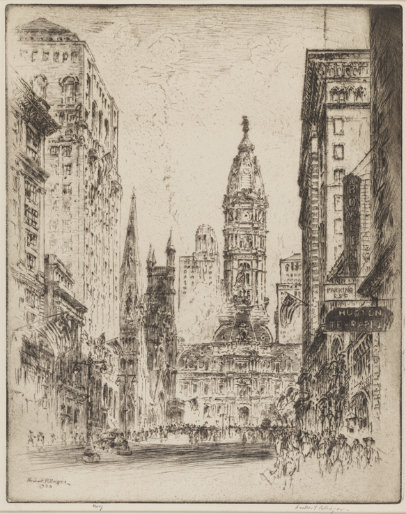 [Looking] South on Broad Street [from Race Street]