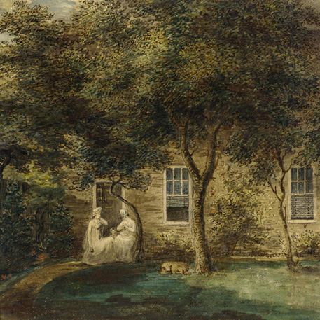 [Figures in a garden]