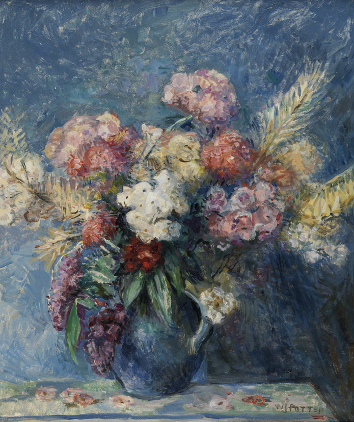Flowers in Blue Jug 