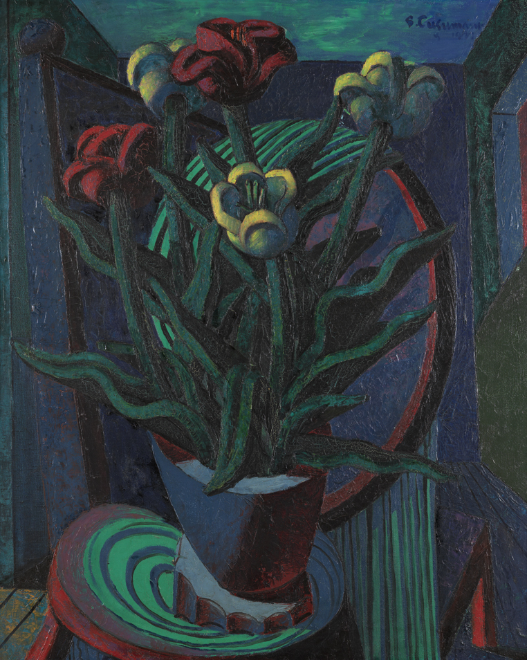 Tulips in Stone Vase 