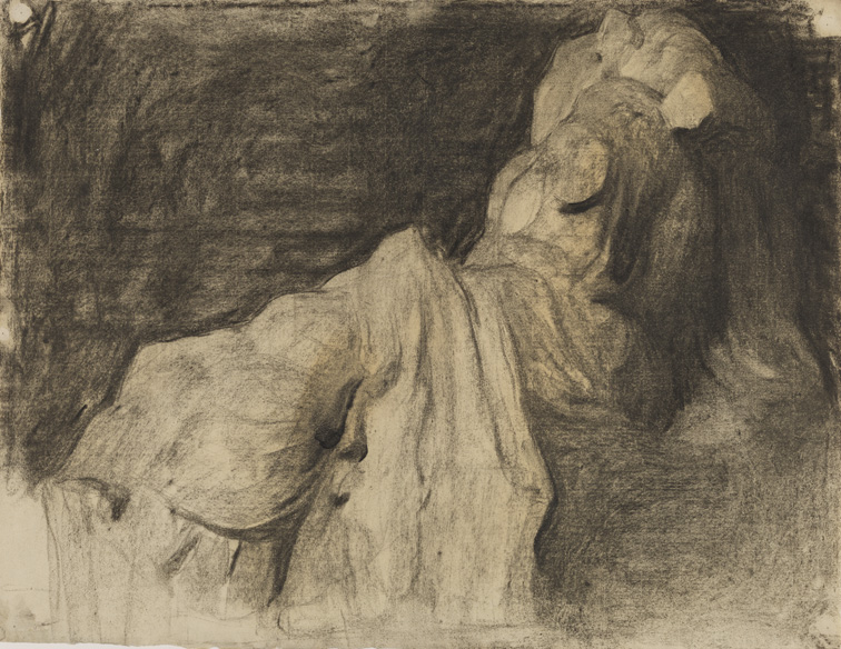 [Cast drawing: two of the three "Fates" from the Parthenon]