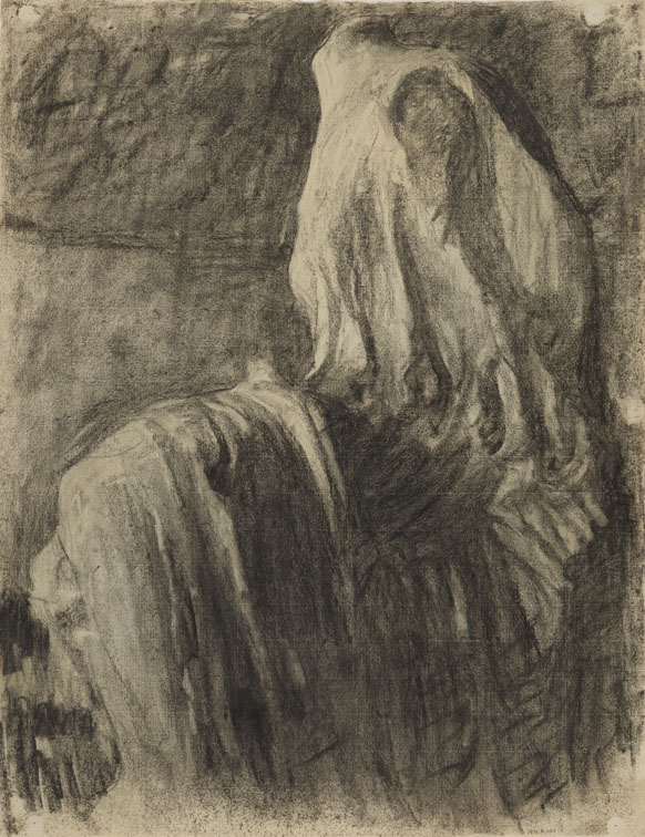 [Cast drawing: one of the "Fates" from the Parthenon]