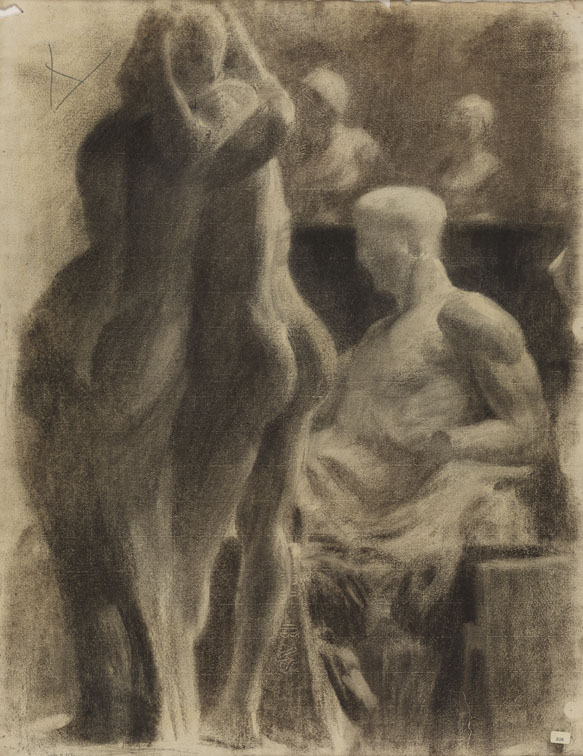 [Cast drawing: several casts in a studio]