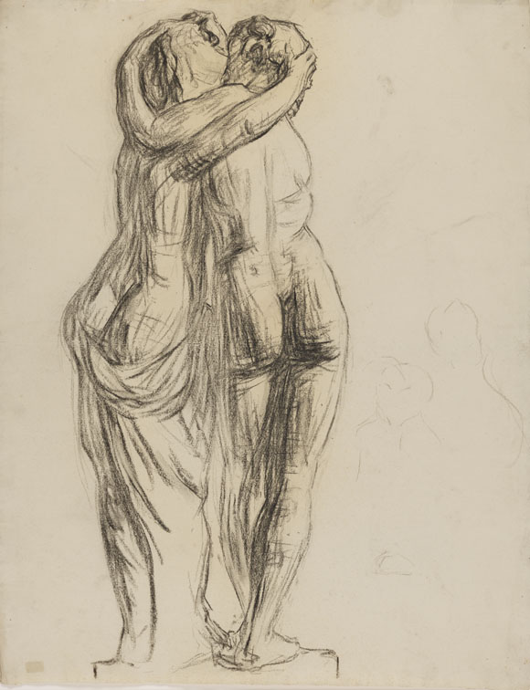 [Cast drawing: Cupid and Psyche?]