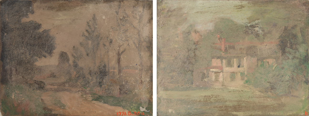 Landscape with Road; on back, Landscape with Building