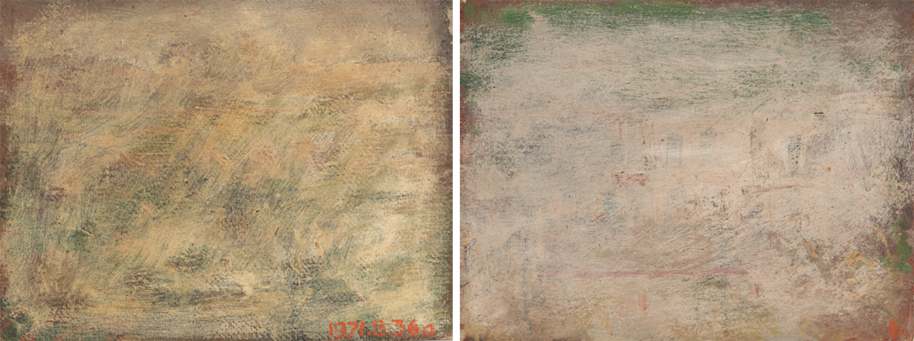 Landscape; on back, Building