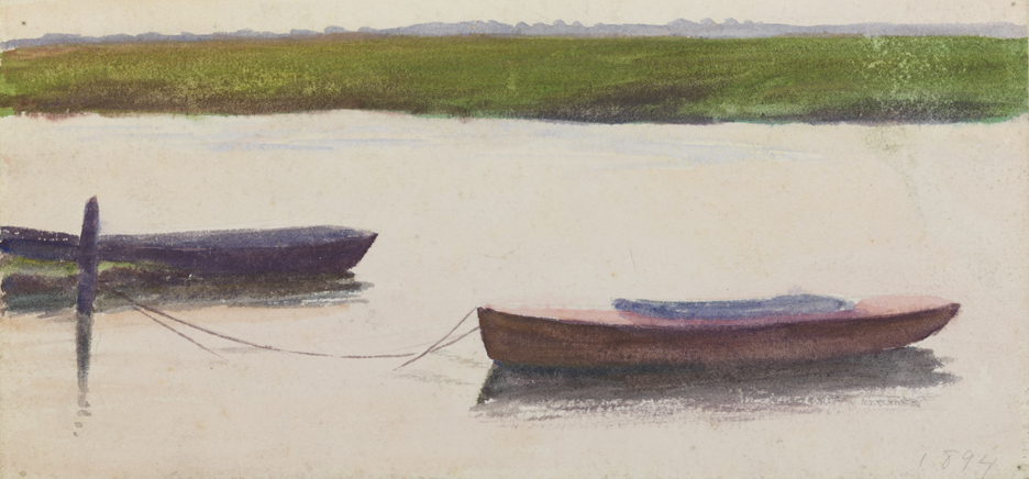 [Two morred skiffs] recto; [[Waves] verso