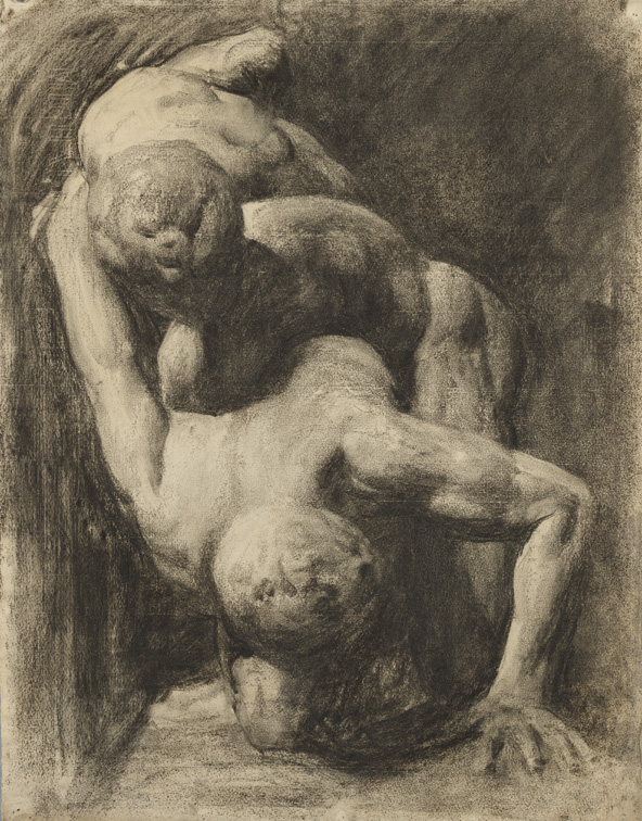 [Cast drawing: wrestlers]