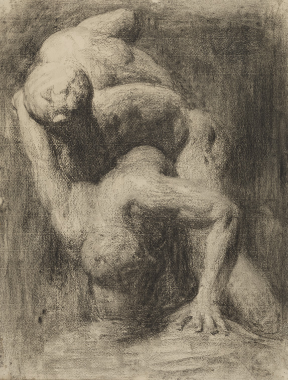 [Cast drawing: wrestlers]