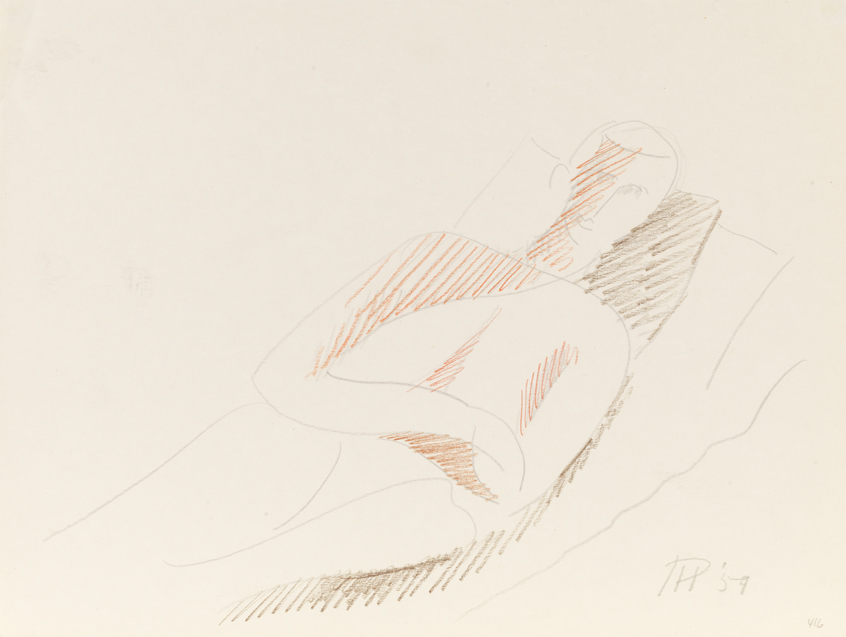 [Figure study: reclining figure]