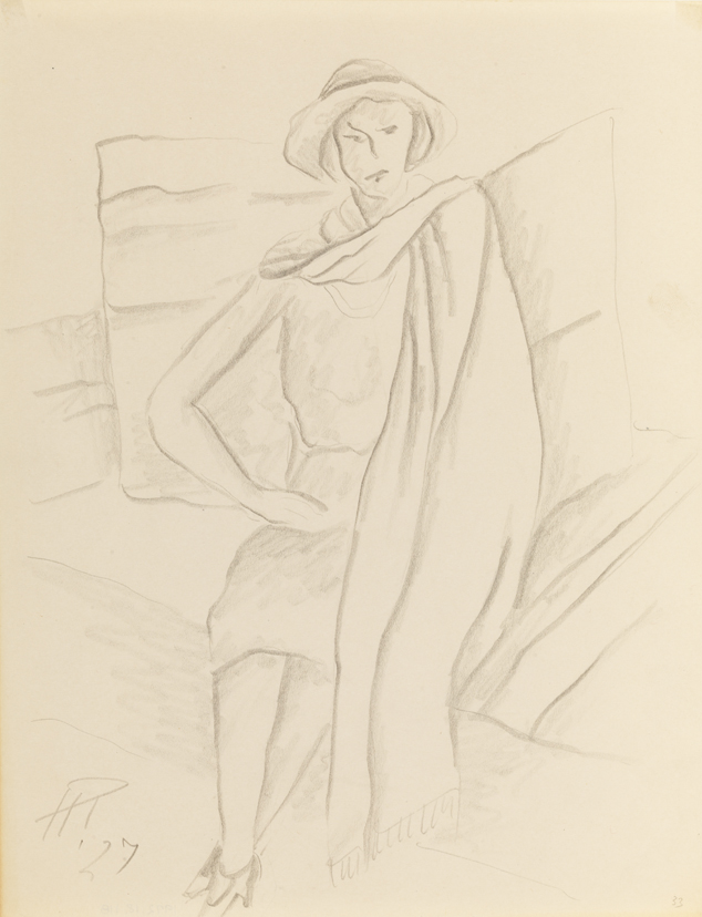 [Figure study: seated woman]