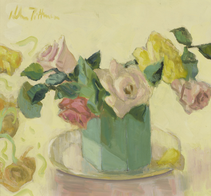 Roses in a Green Vase 