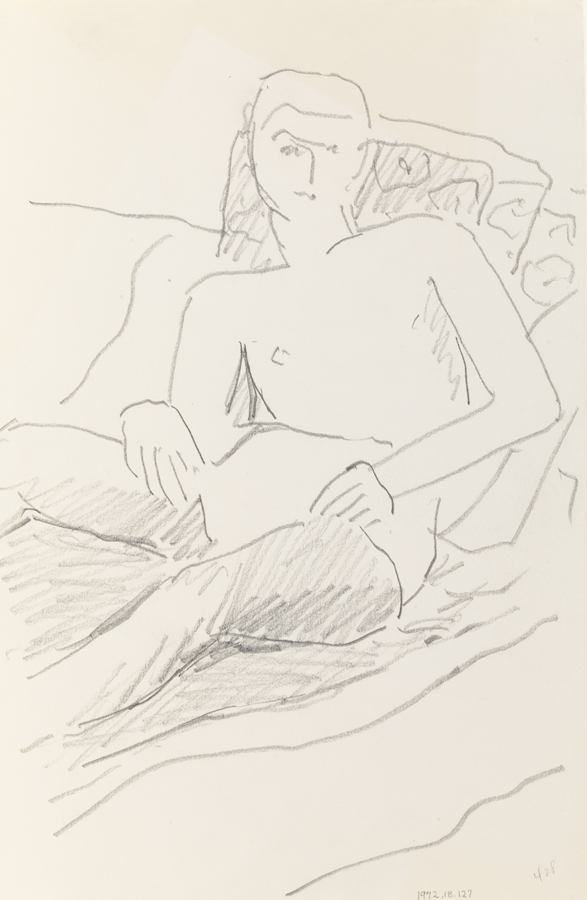 [Figure study: reclining male]