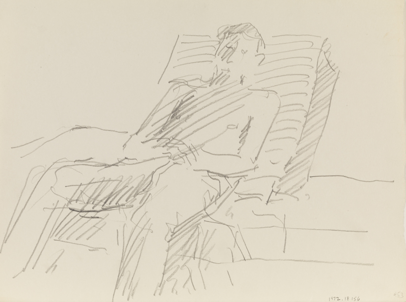 [Figure study: seated male]