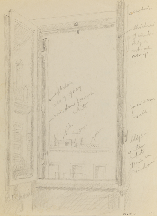 [Interior with open window]