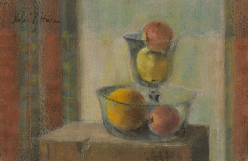 [Still life: fruit in glass bowl and goblet]