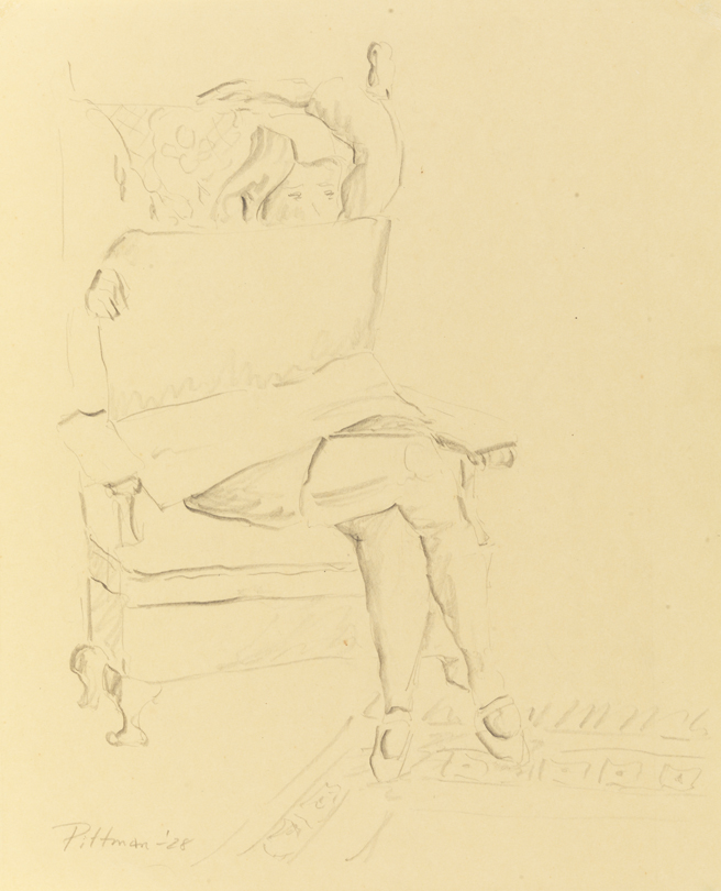 [Seated female reading]