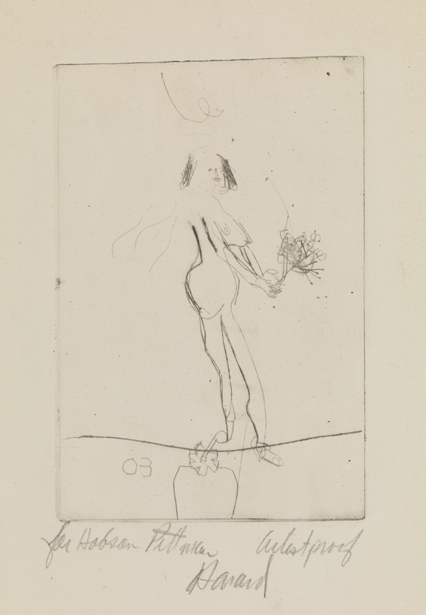 [Female nude with bouquet]
