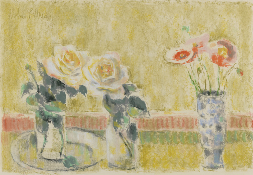 [Still life: three vases with flowers]