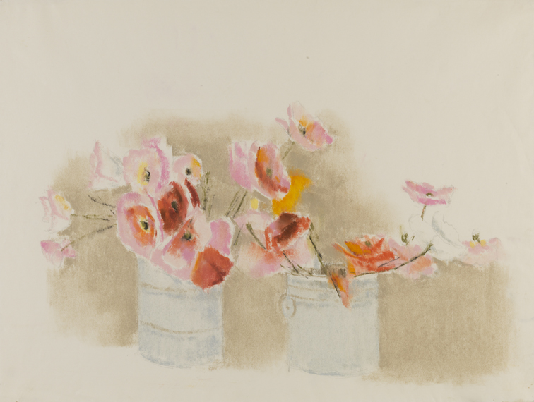 [Still life: two pails of poppies]