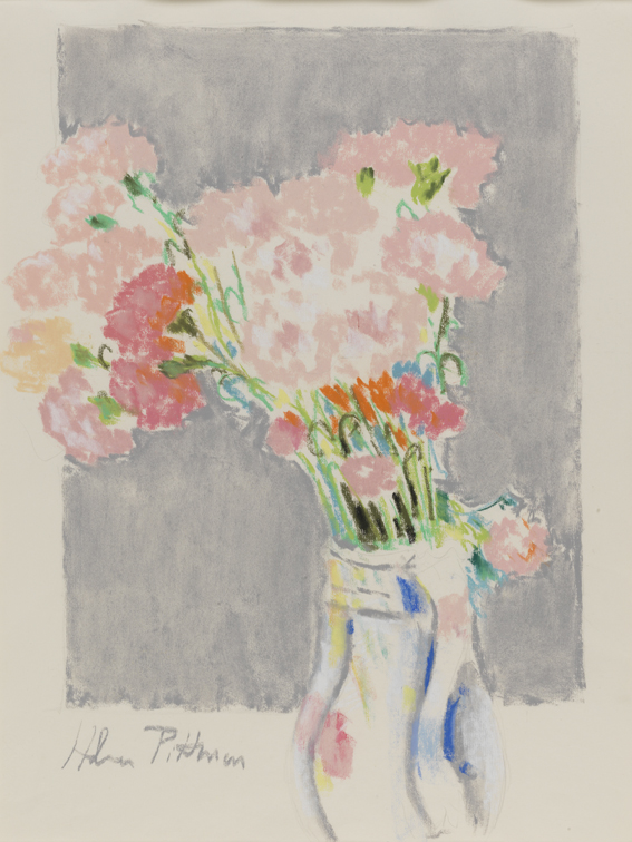 [Still life: carnations in a pitcher]