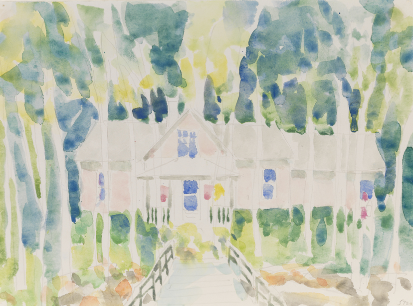 [House with footbridge]