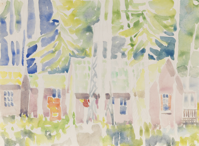 [Landscape: house in woods]