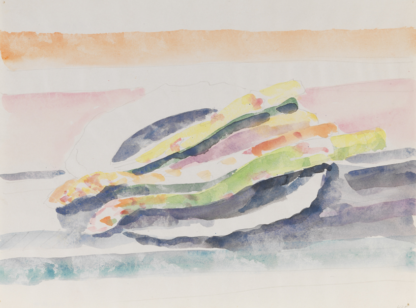 [Still life: asparagus on plate]