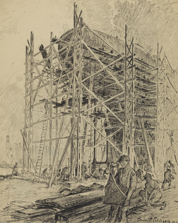 Building the Ship - The Stern, Hog Island
