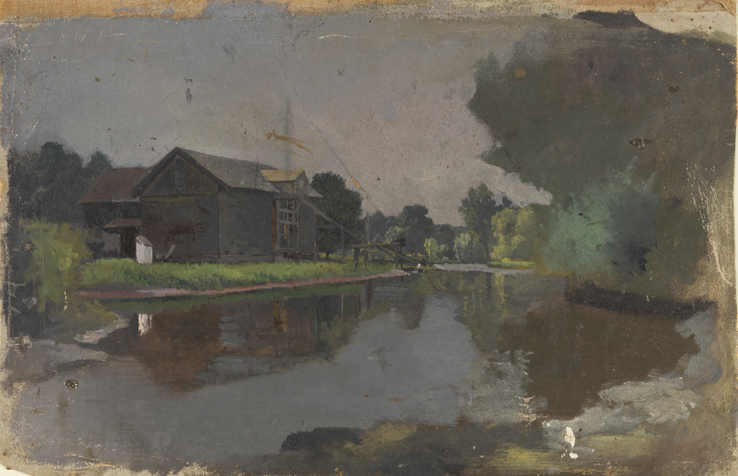 Landscape with Barn and Pond 