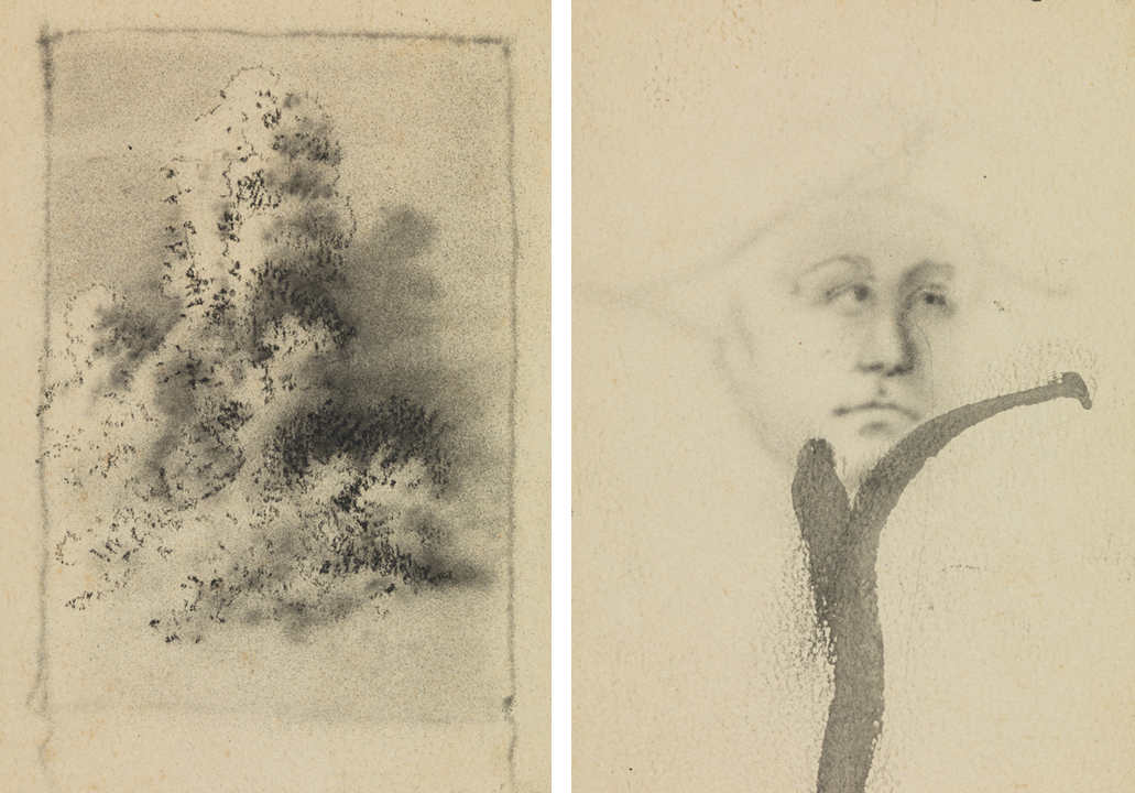 [Tress study] recto; [Man's face] verso