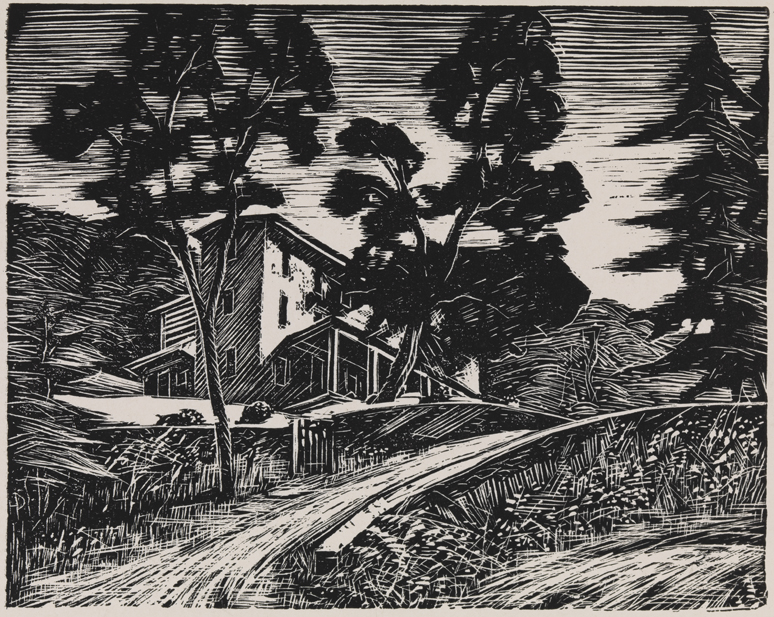 [Old house on a hillside]