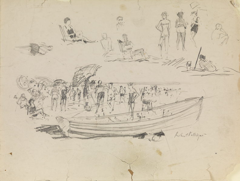 [Sketches of bathers on a beach in New Jersey]