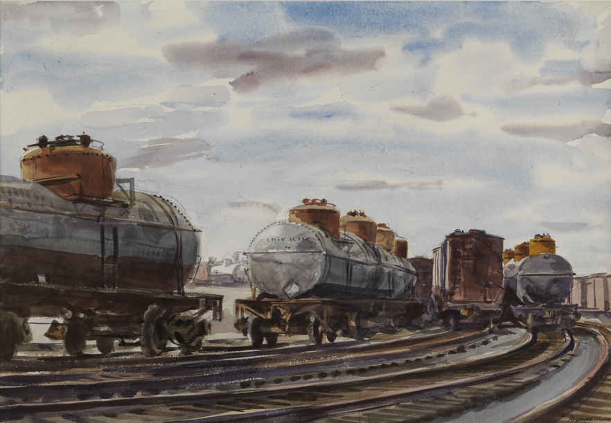 [Trainyard with tankcars]