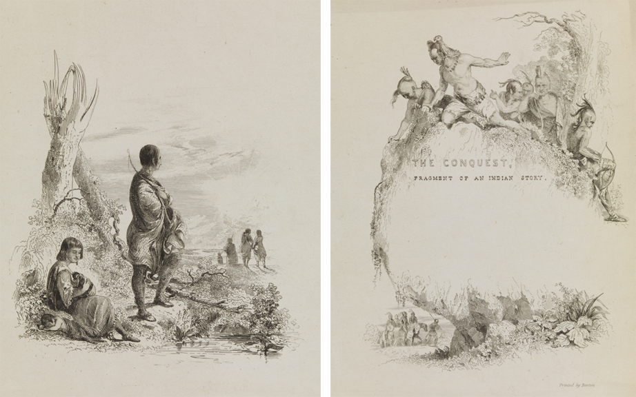 Indian Family Resting; The Conquest (frontpiece), [two images]