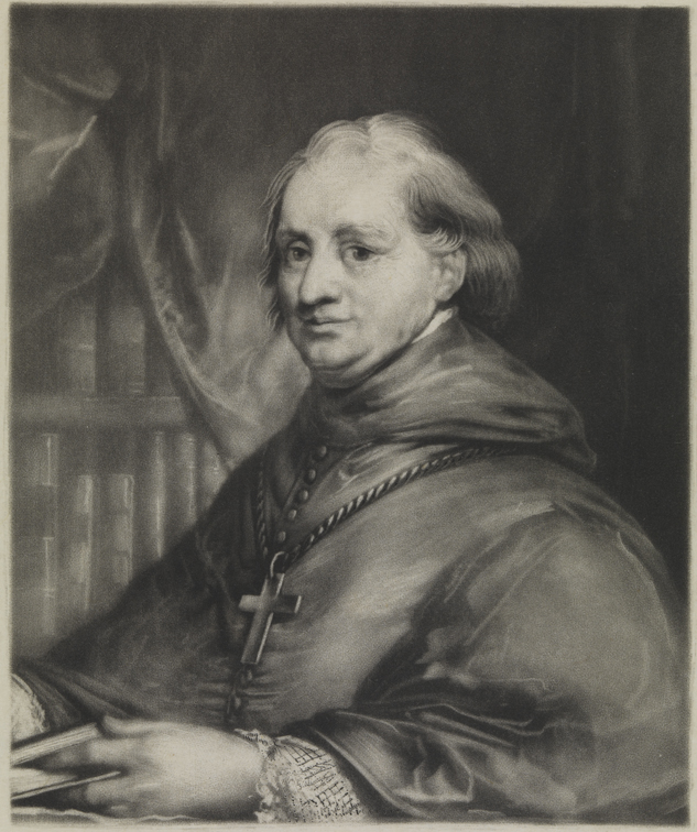 [Cardinal seated facing left]