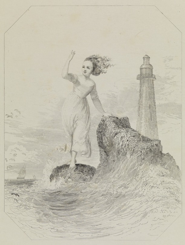 [Girl and lighthouse (vignette)]