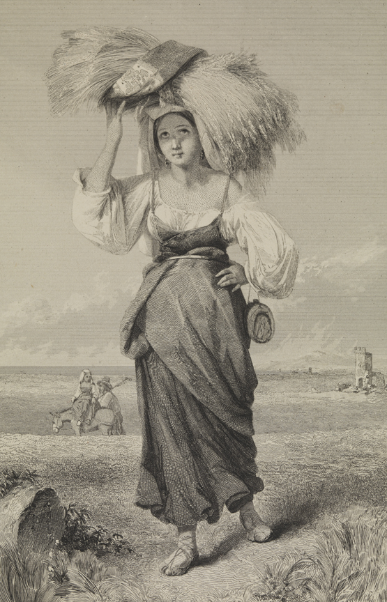 Girl with Sheaf of Wheat on Head
