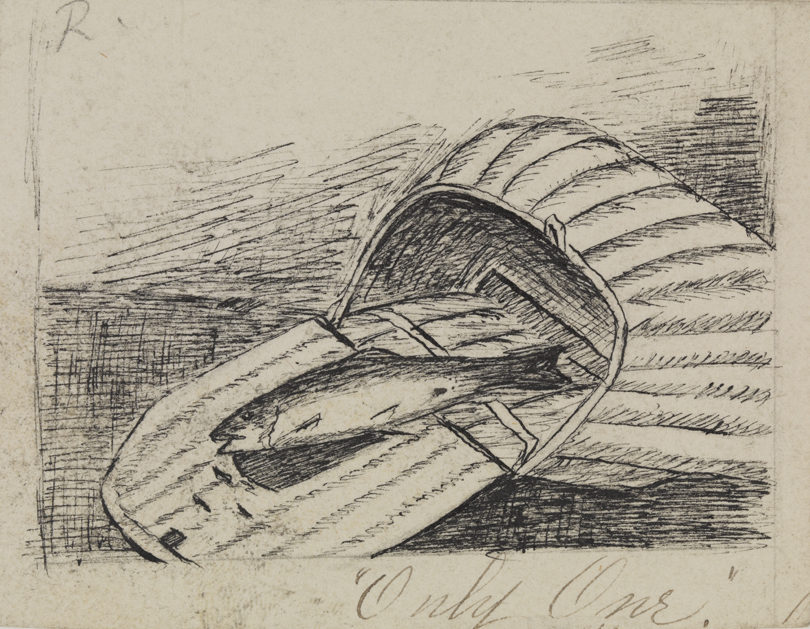 Only One (Fisherman's creel and fish)