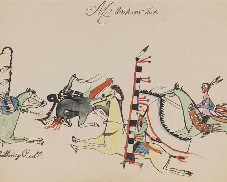 Battle Scene with Sitting Bull
