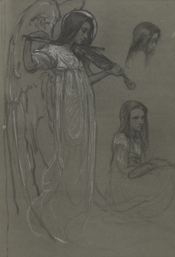 All Angel's Church: Three studies for an angel playing the violin]
