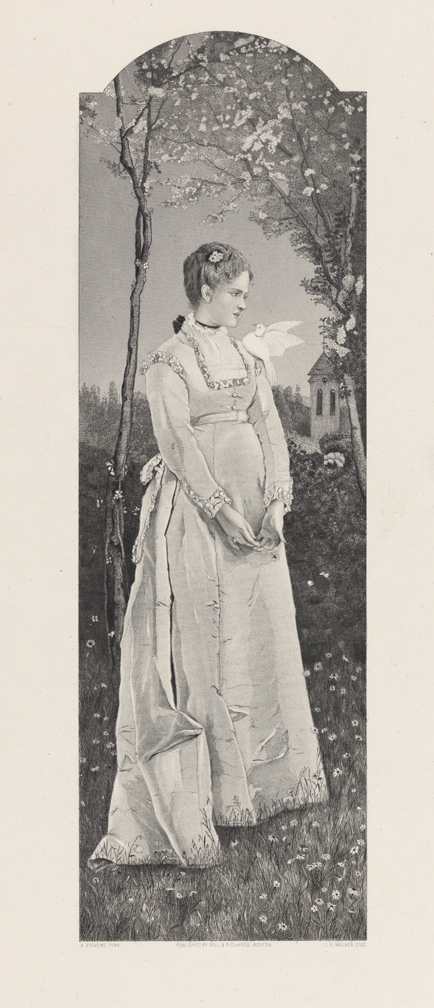 [Young woman with dove]