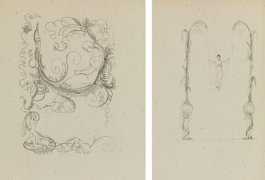 [Girl and putto];  [Girl on swing with putto]